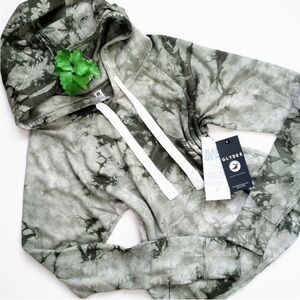 Glyder Rocky Hoodie Green Moss Tie-Dye Oversized Pullover Sweatshirt Size XS